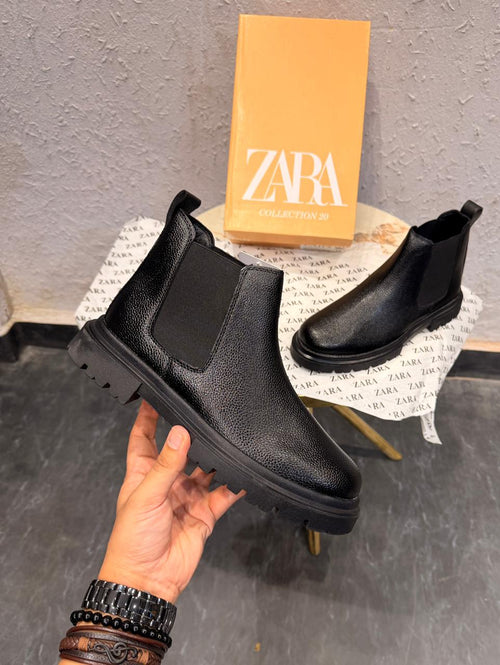 Zara Chunky Chelsea Black Boots